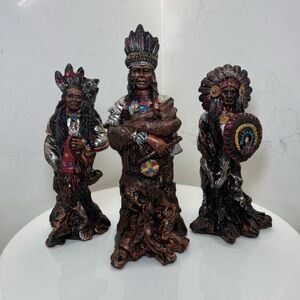 American Frontier Limited Edition Native American Figurine Set of 3